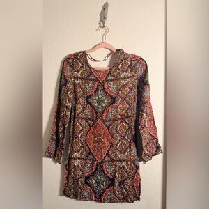 Multicolored Billabong Gypsy Mosaic Paisley Tunic Dress NWT